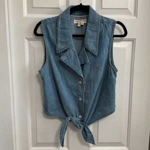 Anthropologie Pilcro Blue Sleeveless Button Down Top